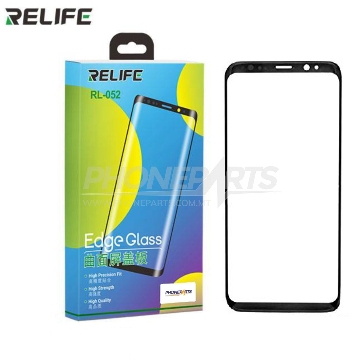 Premium Glass Edge Relife For Samsung S8 LCD Refurbishing (Black)