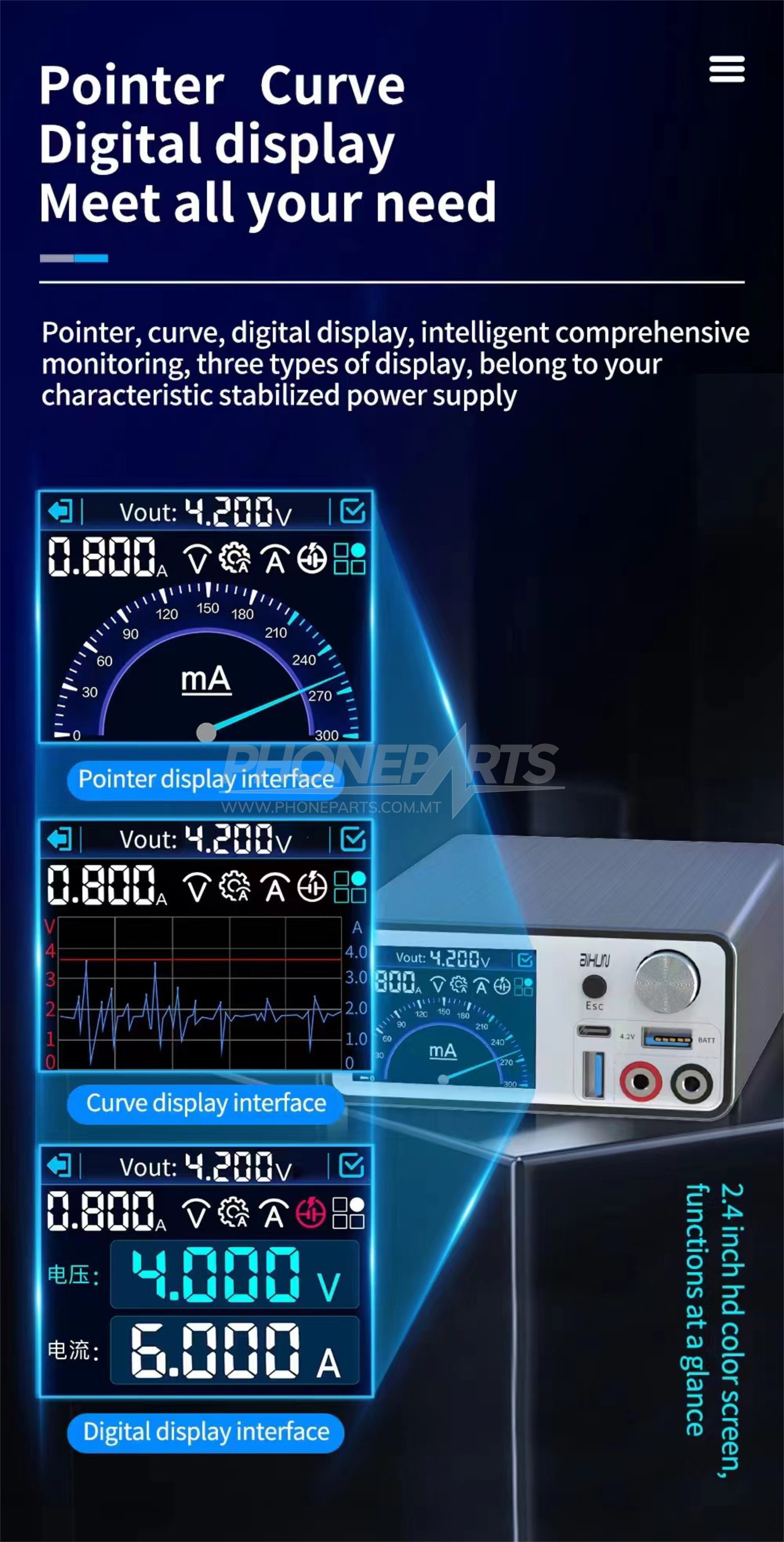 Jc aixun intelligent voltage regulator power supply p2408 5a