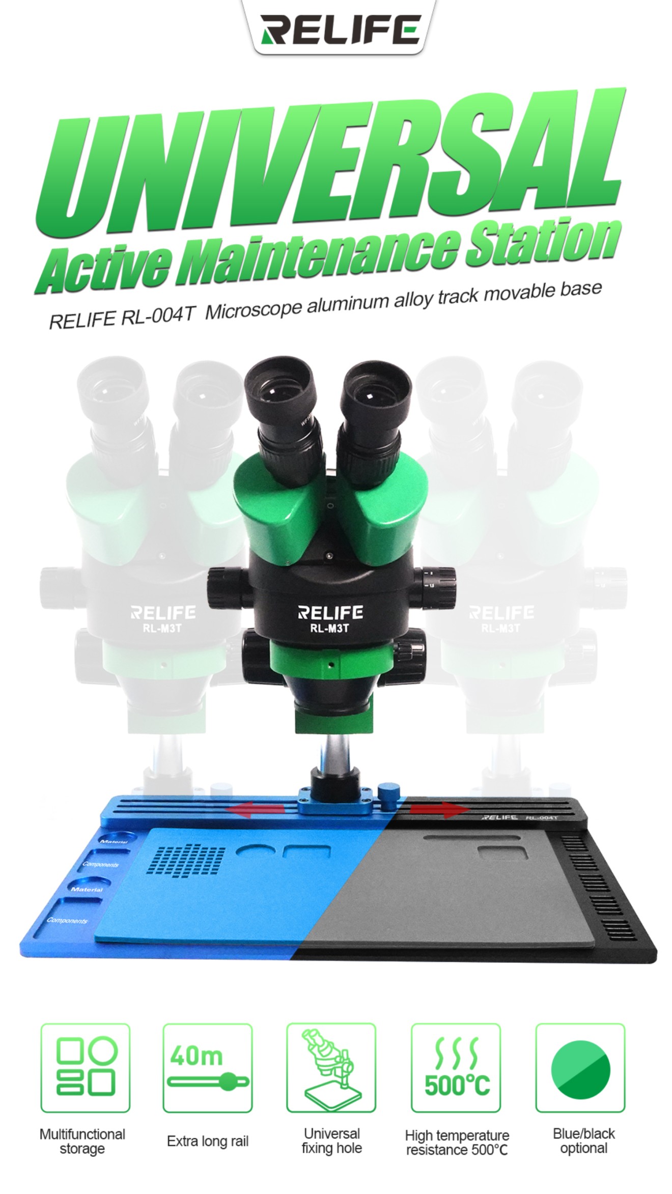 RELIFE RL004T MICROSCOPE ALUMINIUM TRACK MOVABLE BASE Phoneparts