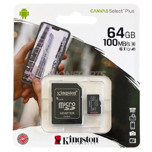 Kingston micro sd 64gb canvas select plus