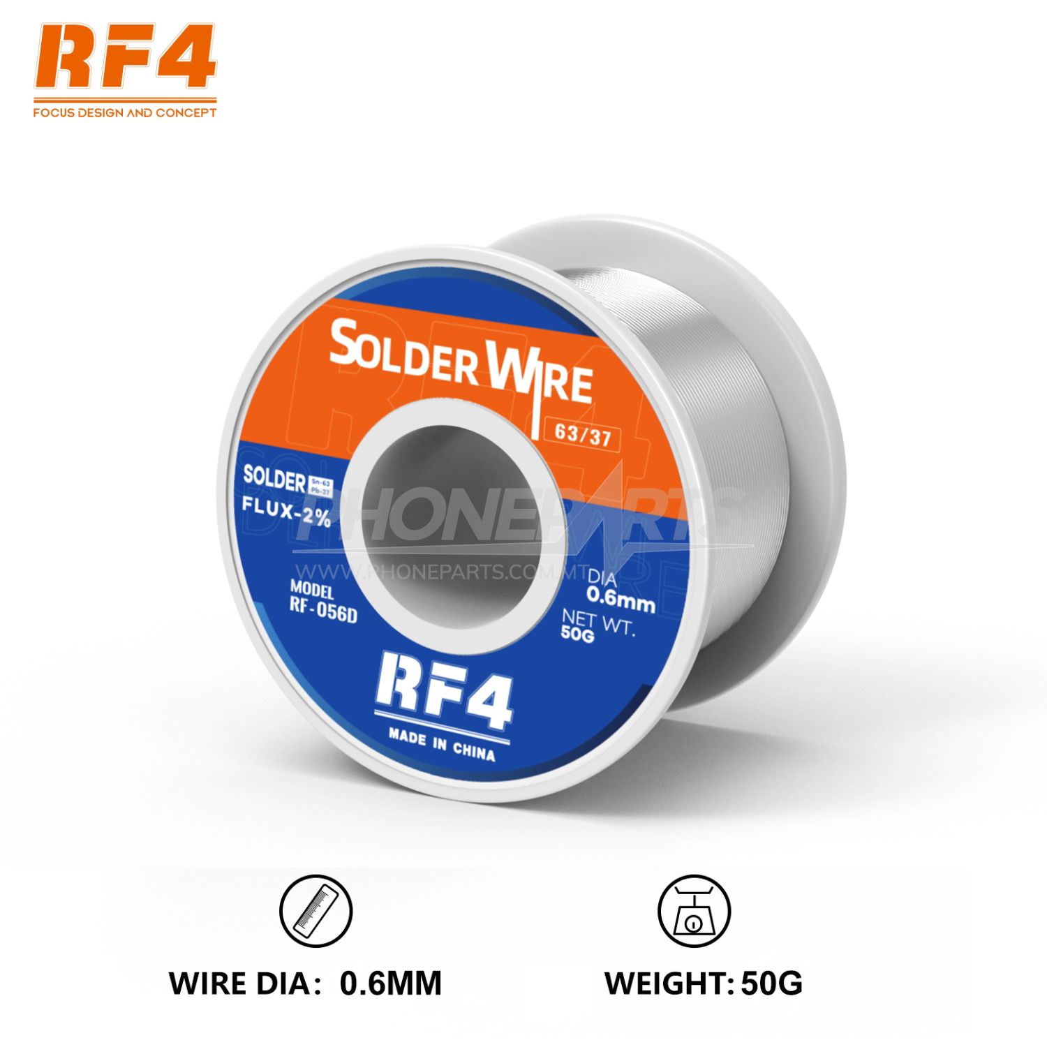 RF4 RF-056D SOLDER WIRE LEAD FREE (0.6MM) - Phoneparts