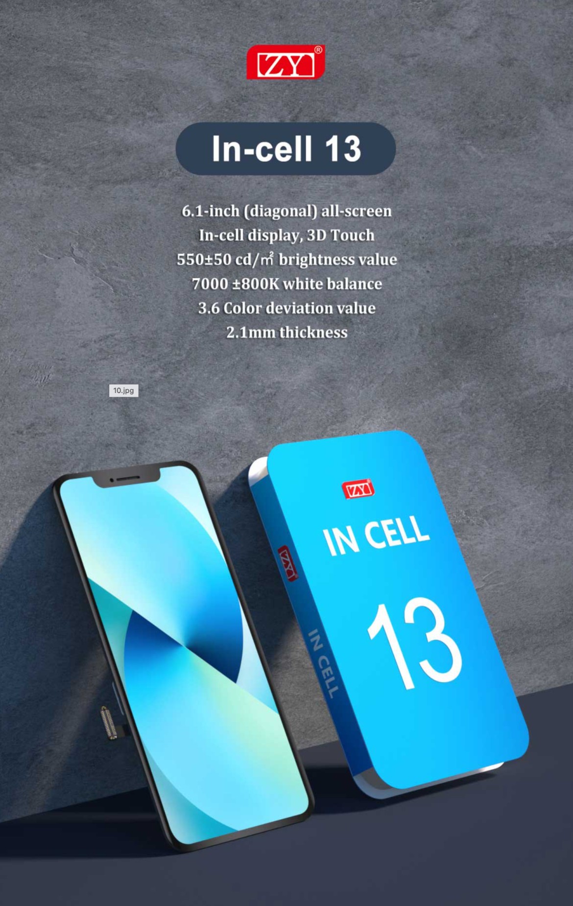 DISPLAY TOUCH IPHONE 13 COF (ZY) IC movable Phoneparts