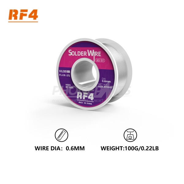 rf4-solder-wire-106A-06mm-B2 RF4 RF-106A SOLDER WIRE LEAD FREE (0.6MM)