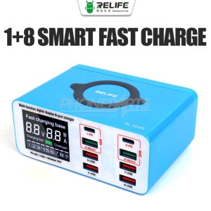 RELIFE SMART DIGITAL DISPLAY 8 PORT/WIRELESS  FAST CHARGER RL-304S (110W)