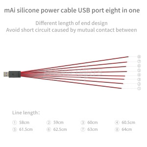 QIANLI MAI SILICONE POWER CABLE USB PORT 8 IN 1 (WIRE ONLY)