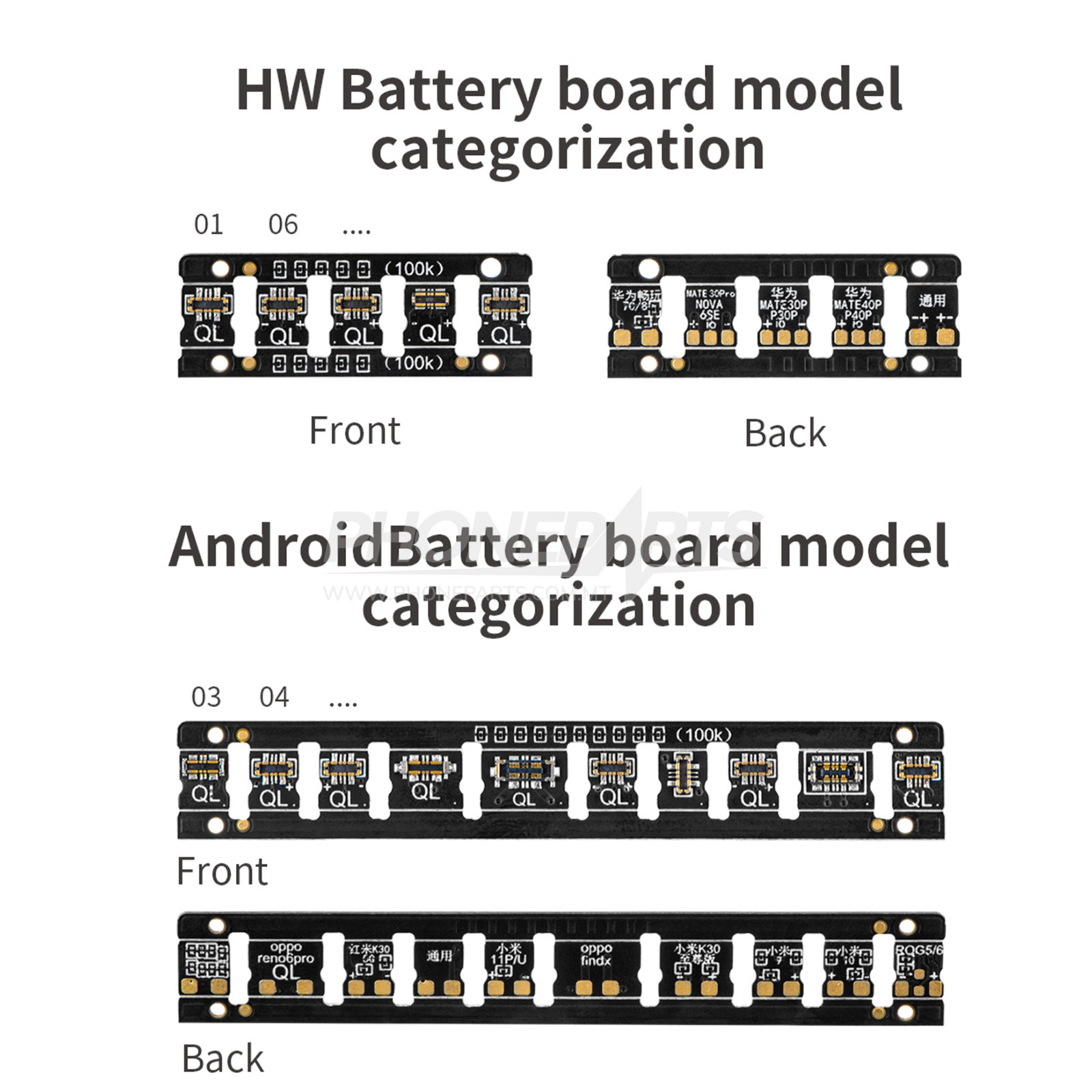 QIANLI MAI SOLDERED POWER CABLE ANDROID USB 8 IN 1 - Phoneparts