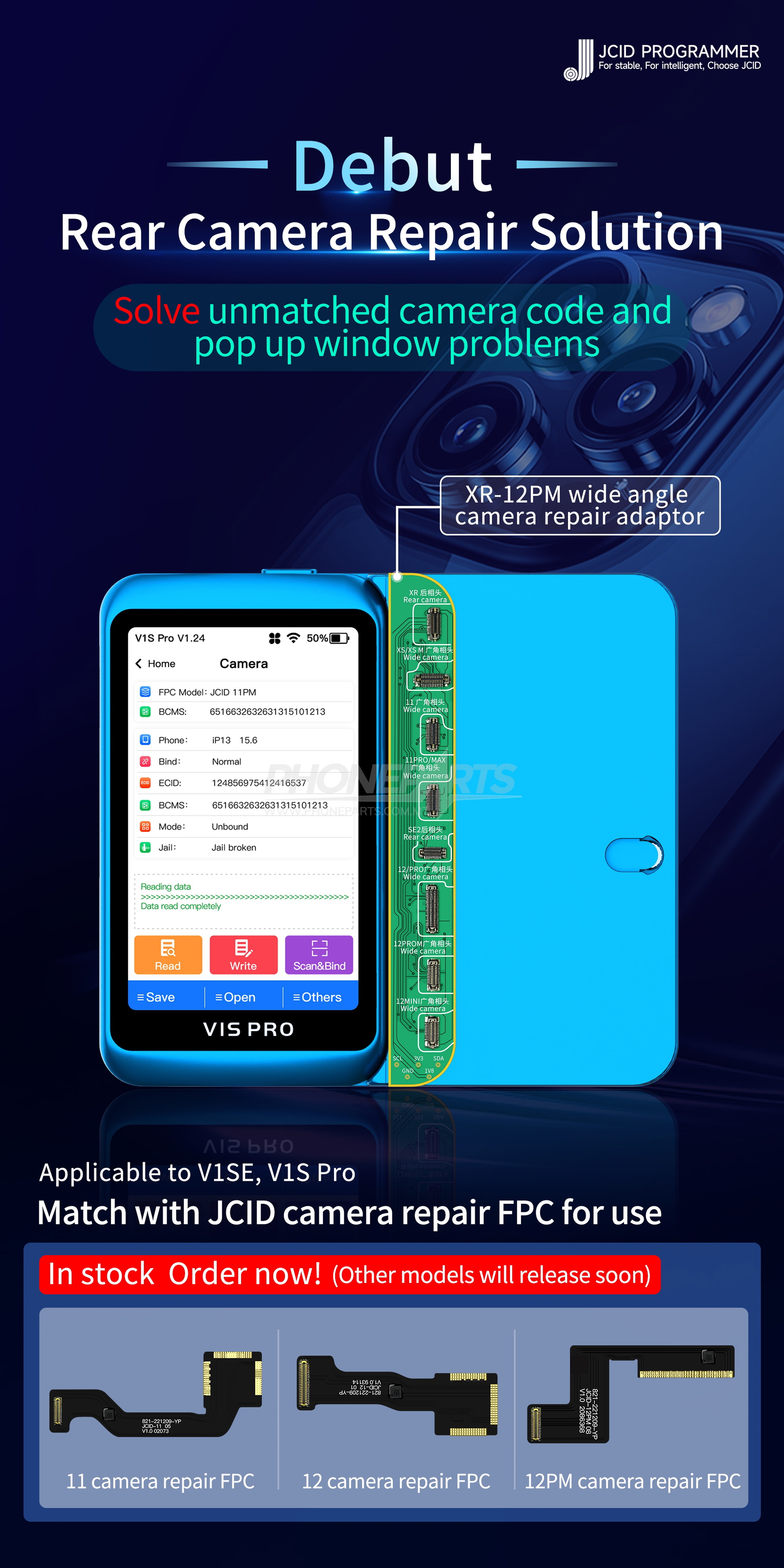 JCID camera repair FPC iPhone Phoneparts
