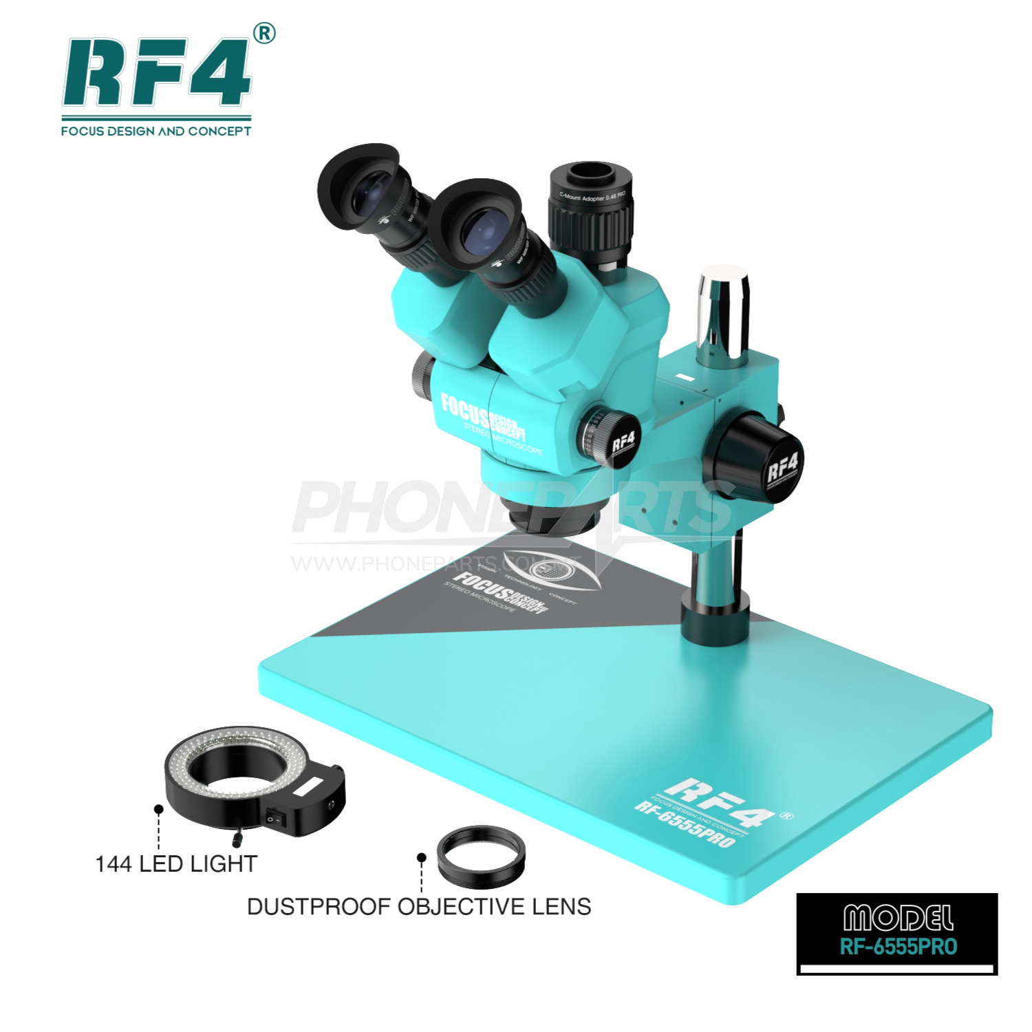 RF4 Heat Resistant Silicone Pad Aluminum Alloy Mat Microscope Base