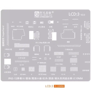 Amaoe LCD BGA Reballing Stencil for iPhone 6S-15 Screen IC /Face ID/Infrared /True Color