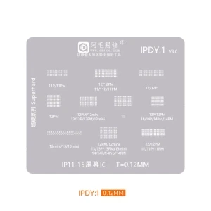 Amaoe 0.12mm Screen IC BGA Reballing Stencil for iPhone 11- 15 Pro Max