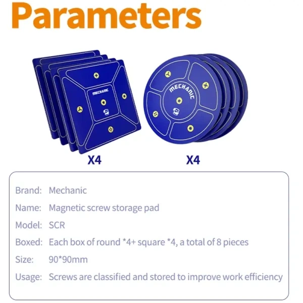 mechanic-scr-portable-magnetic-pad-for-screws-storage-set-a2 Mechanic SCR Portable Magnetic PAD for Screws Storage (SET 8 PCS)