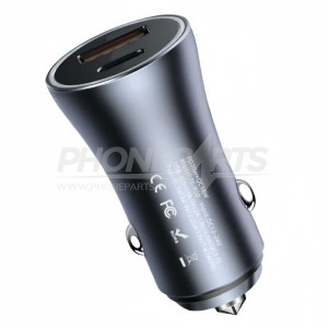 Dual Port Car CHARGER (PD/QC 3.0) (48W) Metal Body