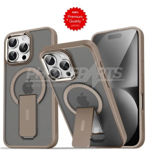 Acrylic Hybrid TPU MagSafe Holder Case For IPhone 16 Pro (Gold)