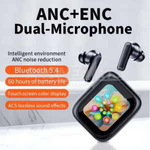 LX10 ANC/ENC Bluetooth 5.4 Wireless Headphones With Intelligent Display (Black/White)