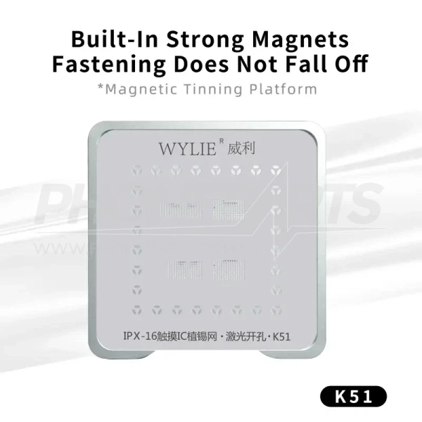 WYLIE K51 Touch Screen IC Soldering Magnetic Tinning Platform for iPhone X-16PM-3 WYLIE Touch Screen IC Soldering Magnetic Tinning Platform for iPhone X-16PM