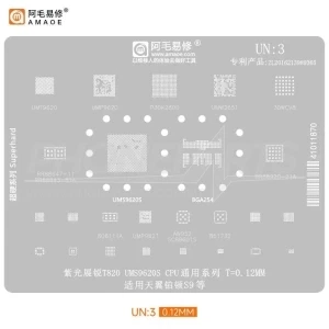 Amaoe UN 3 Unisoc T820 UMS9620S CPU General Series BGA Reballing Stencil