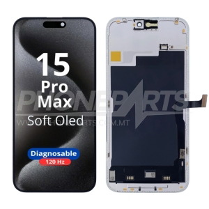 DIAGNOSABLE SOFT OLED DISPLAY TOUCH FOR IPHONE 15 PRO MAX (GENUINE IC)