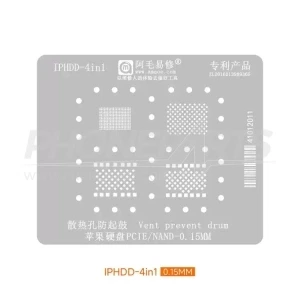 Amaoe IPHDD 4-in-1 Ventilated BGA Reballing Stencil Anti-Drumming PCIE/NAND for Apple Devices