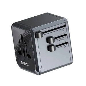 Yesido MC24 Universal Travel Adapter with 3 USB Ports + 1 Type-C | 20W Fast Charging