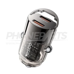 Yesido Y69 | 30W Dual USB-C Mini Car Charger – PD Fast Charging in Zinc Alloy Body