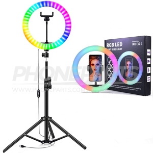 MJ33 360° rotating ring light with floor tripod & phone holder